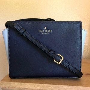 Vintage Kate Spade Crossbody Two-tone Blue Leather